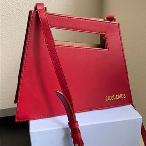 jacquemus le petit diag bag in red